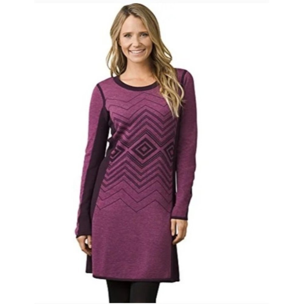 Prana Delia sweater dress Sangria purple  — Small